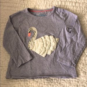 Mini Boden Swan purple long sleeve shirt